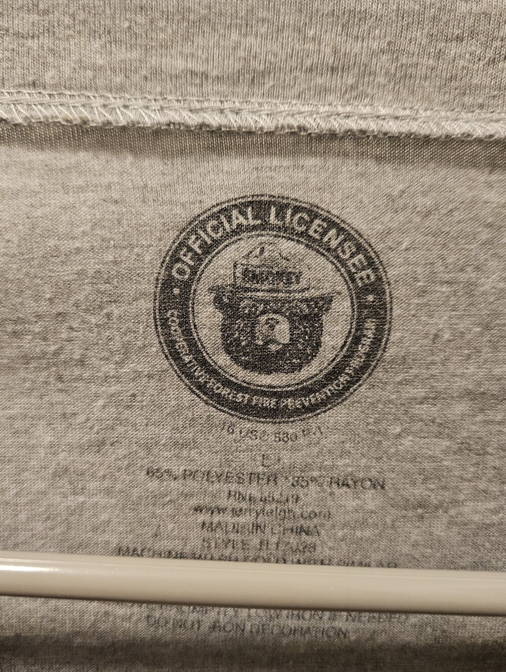 Light Gray Smokey Bear Logo Tee - Picture 3 of 3
